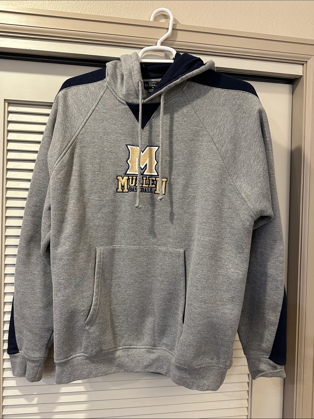 Mullen Mustangs High School Gray & Navy Pullover Hoodie
